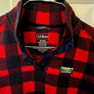 LL Bean black watch plaid pullover